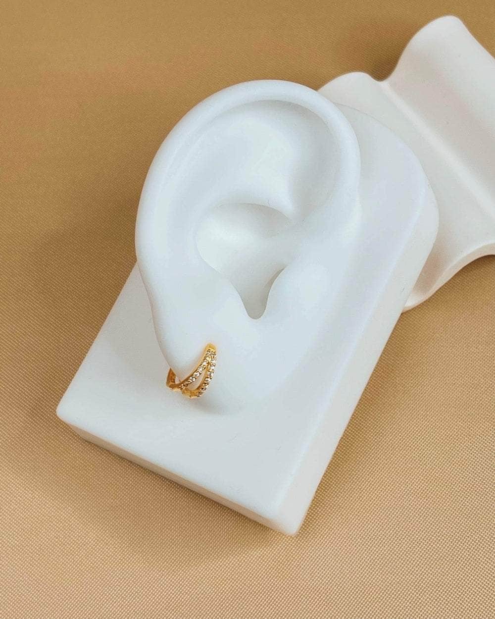 So Dainty Co. Huggies / Hoops Lena Gold Huggies Gold Plated 925 Sterling Silver Jewelry