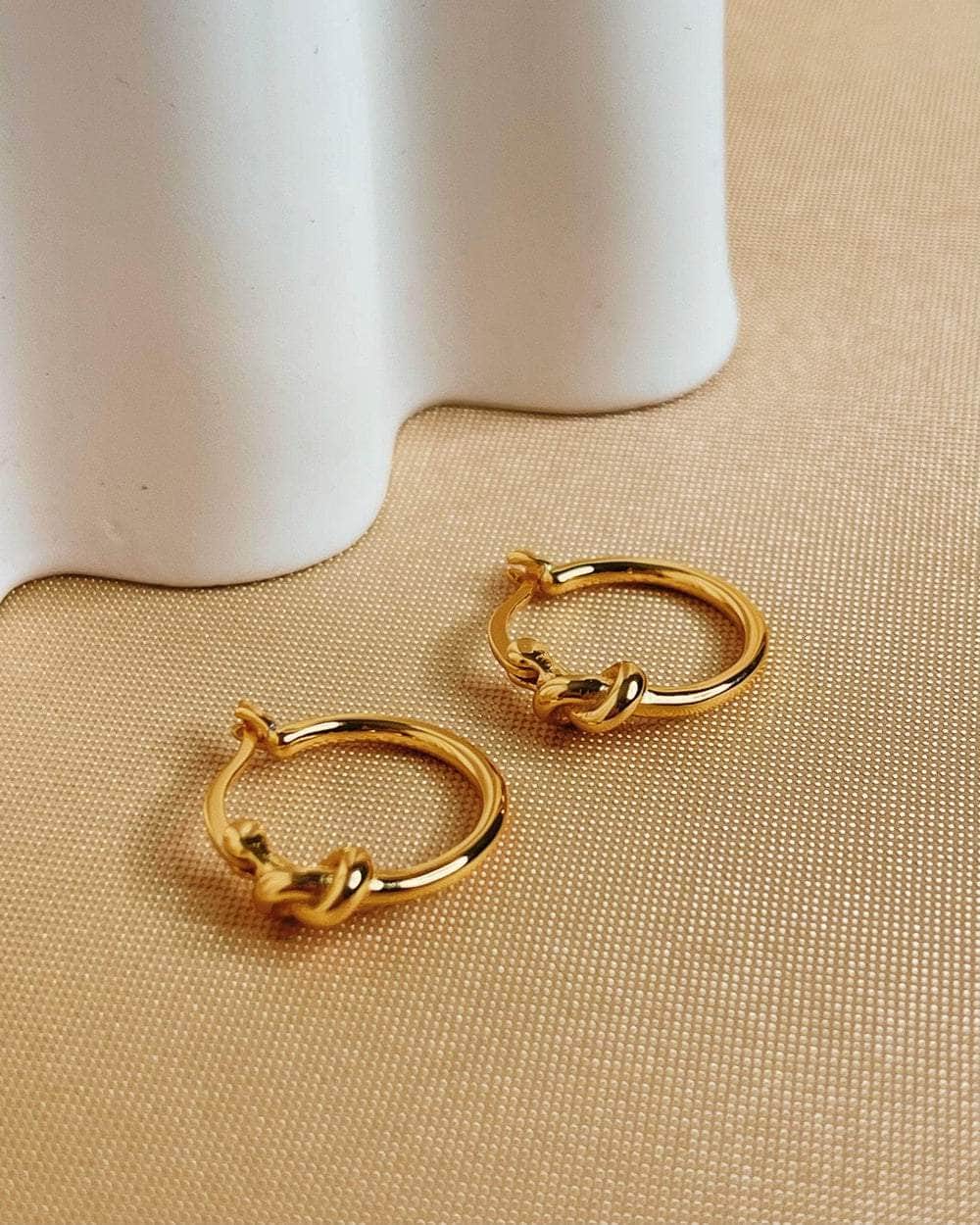 So Dainty Co. Huggies / Hoops Olivia Gold Hoops Gold Plated 925 Sterling Silver Jewelry