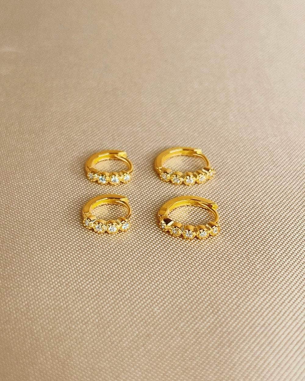 So Dainty Co. Huggies / Hoops Patricia Gold Huggies (Choose 1 — 6mm / 8mm) Gold Plated 925 Sterling Silver Jewelry