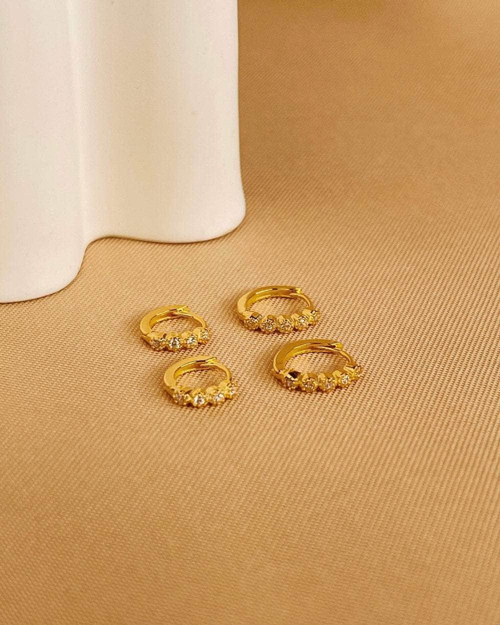 So Dainty Co. Huggies / Hoops Patricia Gold Huggies (Choose 1 — 6mm / 8mm) Gold Plated 925 Sterling Silver Jewelry