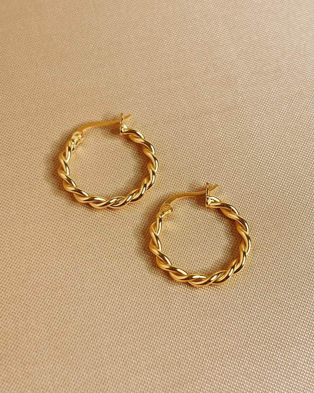 So Dainty Co. Huggies / Hoops Sophia Gold Hoops Gold Plated 925 Sterling Silver Jewelry