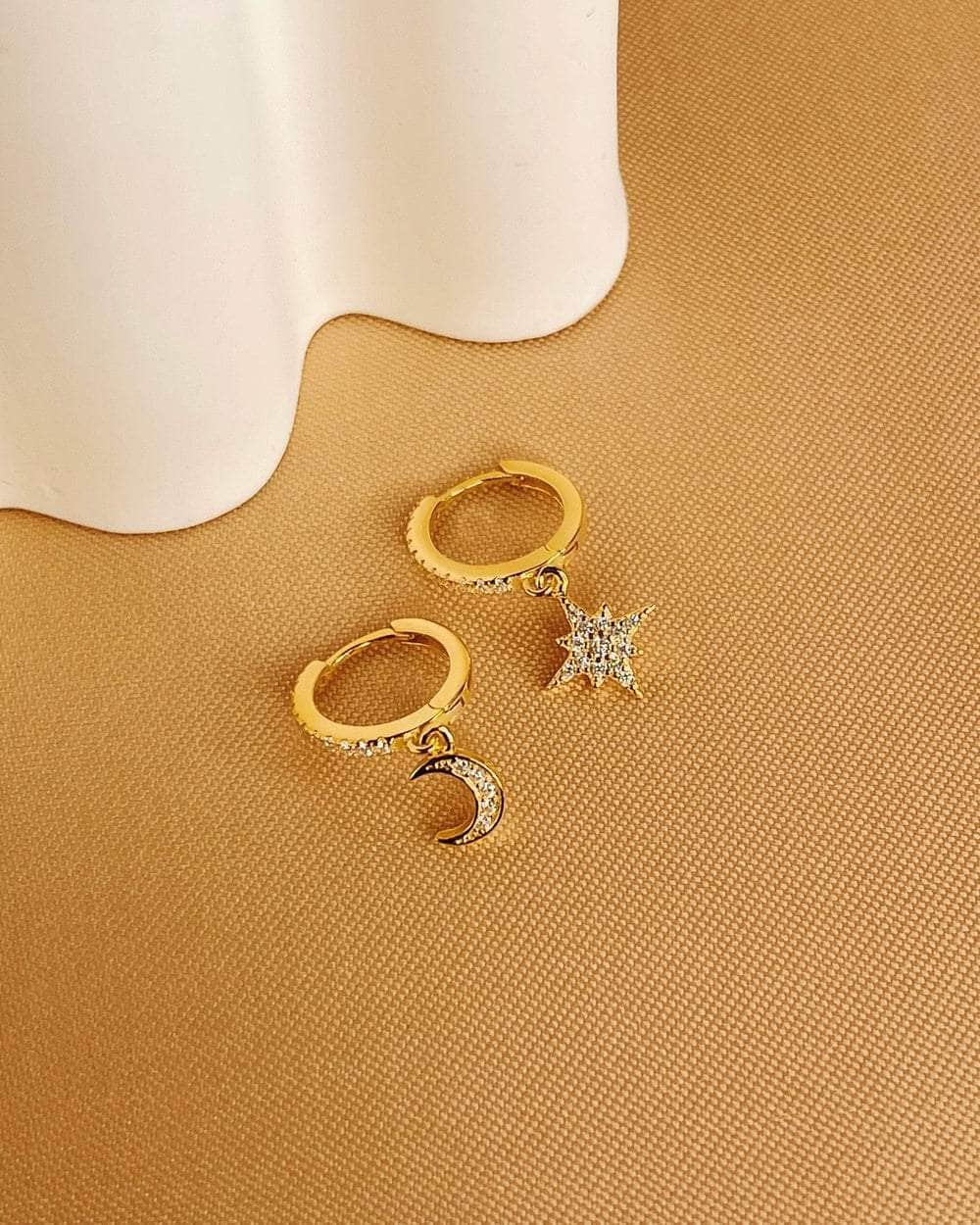 So Dainty Co. Huggies / Hoops Stellina Gold Huggies Gold Plated 925 Sterling Silver Jewelry