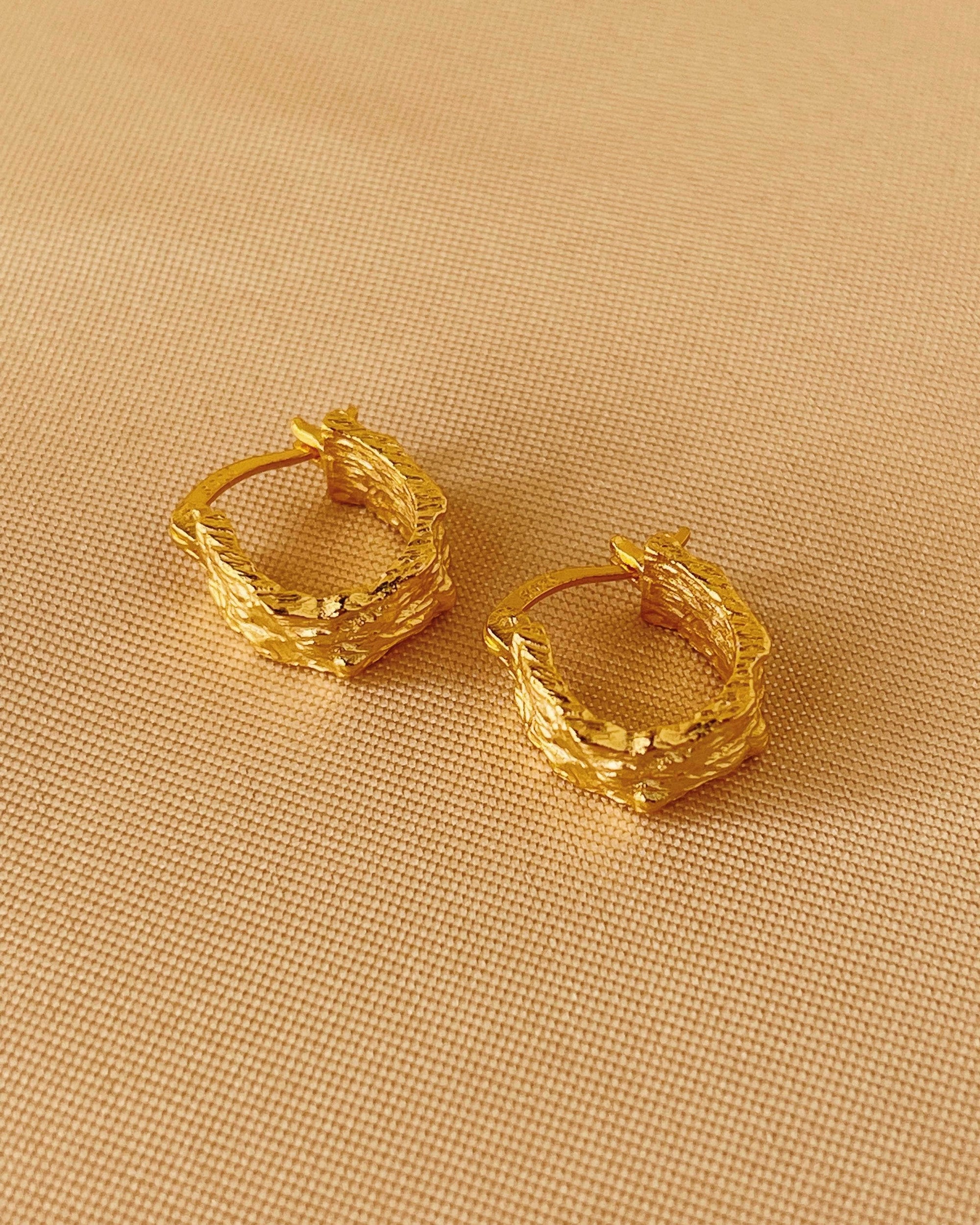 So Dainty Co. Huggies / Hoops Yasmin Gold Hoops Gold Plated 925 Sterling Silver Jewelry