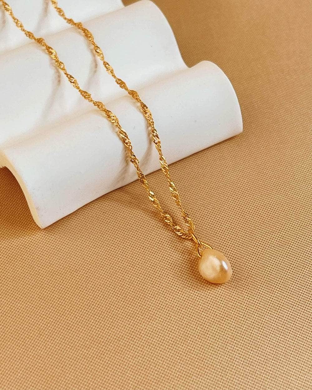 So Dainty Co. Necklaces Angela Pearl Gold Necklace Gold Plated 925 Sterling Silver Jewelry