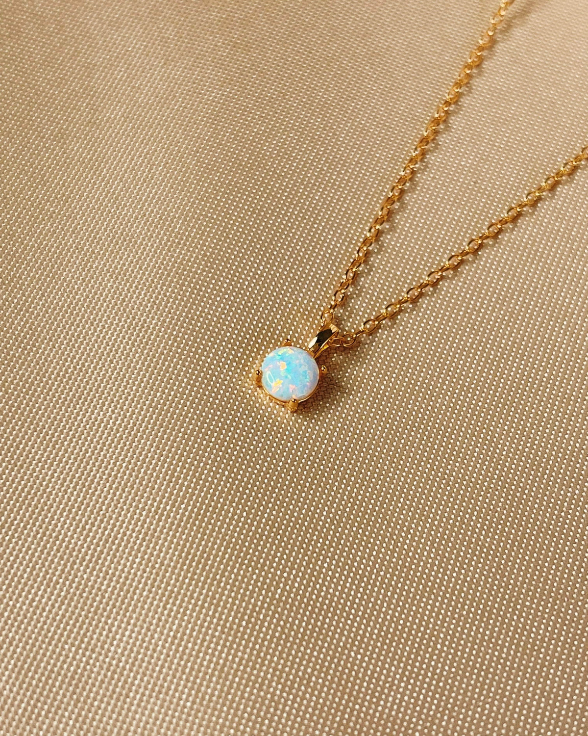 So Dainty Co. Necklaces Celeste Opal Gold Choker Necklace Gold Plated 925 Sterling Silver Jewelry