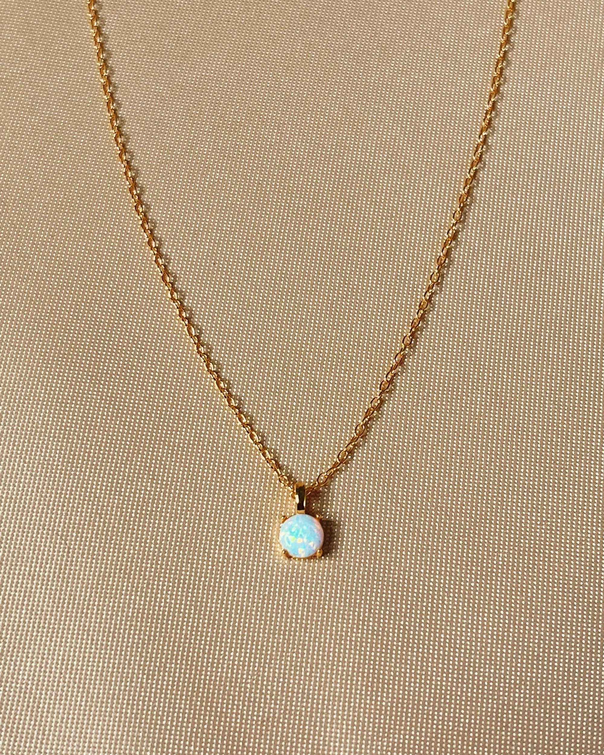 So Dainty Co. Necklaces Celeste Opal Gold Choker Necklace Gold Plated 925 Sterling Silver Jewelry