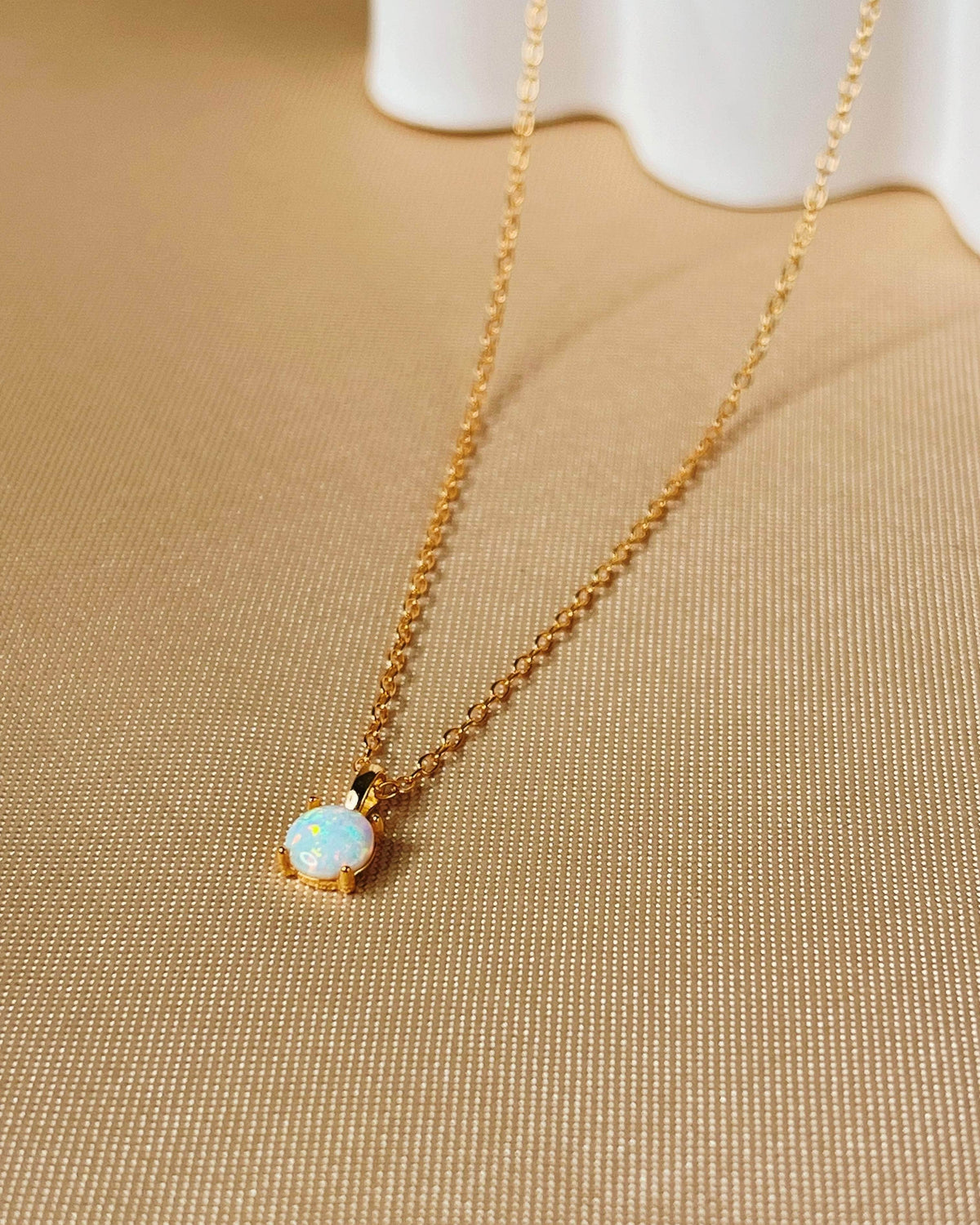 So Dainty Co. Necklaces Celeste Opal Gold Choker Necklace Gold Plated 925 Sterling Silver Jewelry
