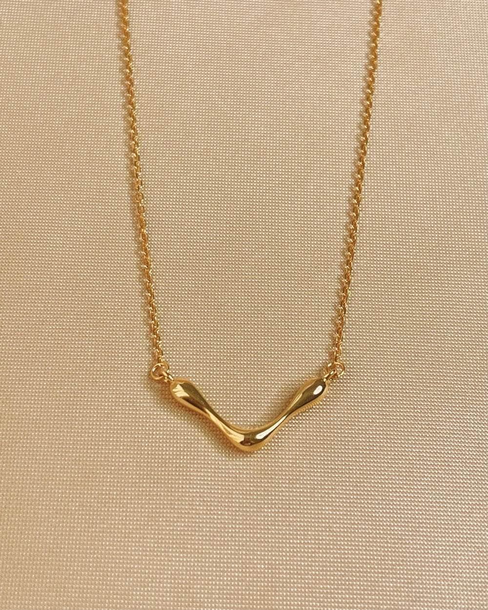 So Dainty Co. Necklaces Leia Gold Necklace Gold Plated 925 Sterling Silver Jewelry