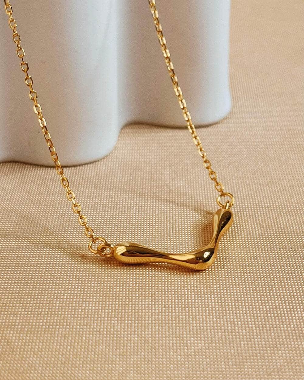 So Dainty Co. Necklaces Leia Gold Necklace Gold Plated 925 Sterling Silver Jewelry