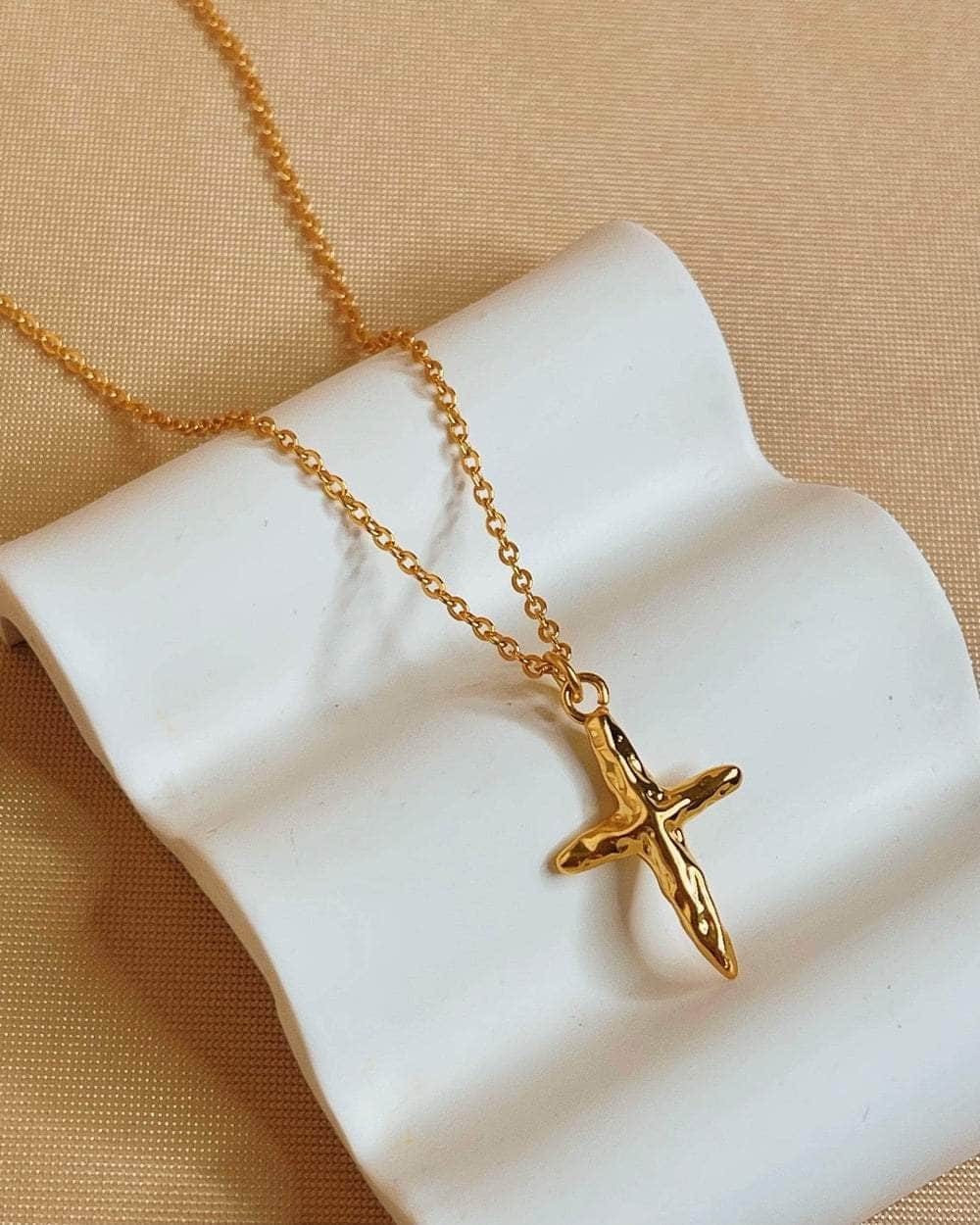 Tiny 2024 Thin Gold Cross, 9K 14K 18K Gold Necklace, White Gold, Dainty Cross Charm, Minimal Cross Jewelry, Solid Gold Cross, Gift For Daughter