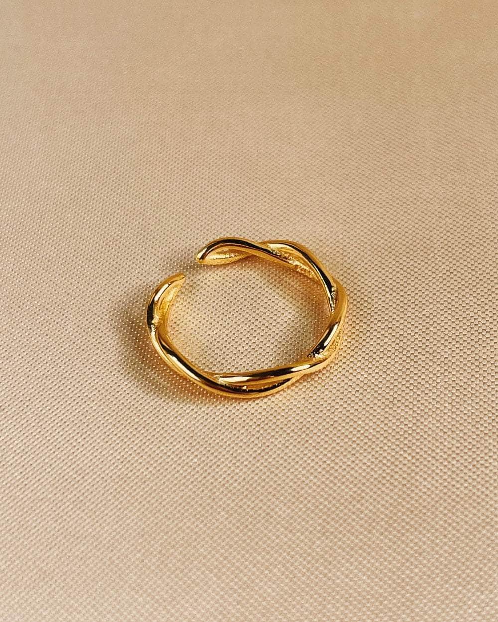 So Dainty Co. Rings Harper Gold Ring Gold Plated 925 Sterling Silver Jewelry