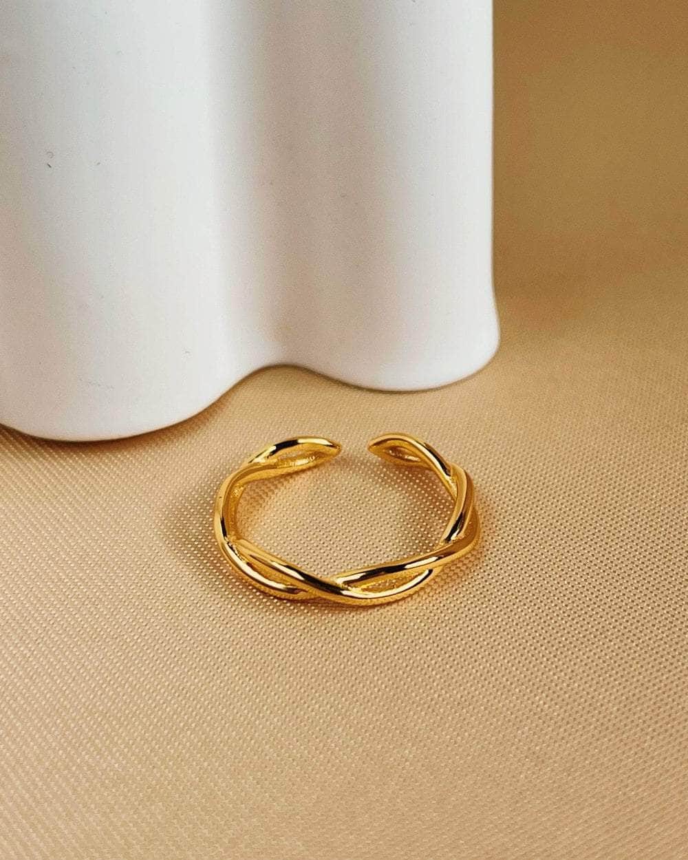 So Dainty Co. Rings Harper Gold Ring Gold Plated 925 Sterling Silver Jewelry