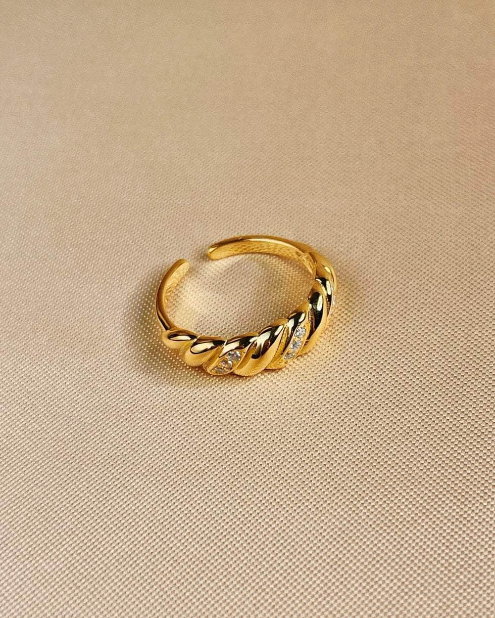 So Dainty Co. Rings Hazel Gold Ring Gold Plated 925 Sterling Silver Jewelry