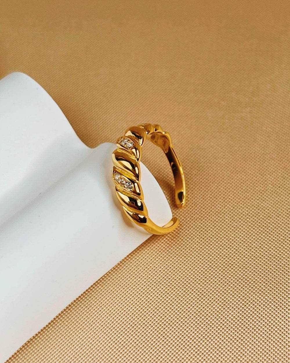 So Dainty Co. Rings Hazel Gold Ring Gold Plated 925 Sterling Silver Jewelry