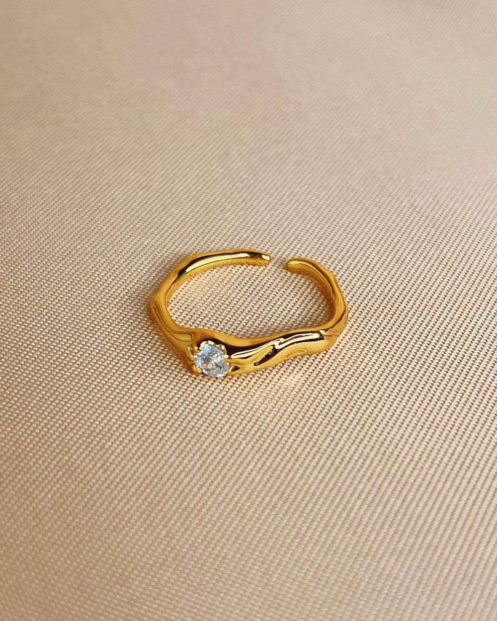 So Dainty Co. Rings Naomi Gold Ring Gold Plated 925 Sterling Silver Jewelry