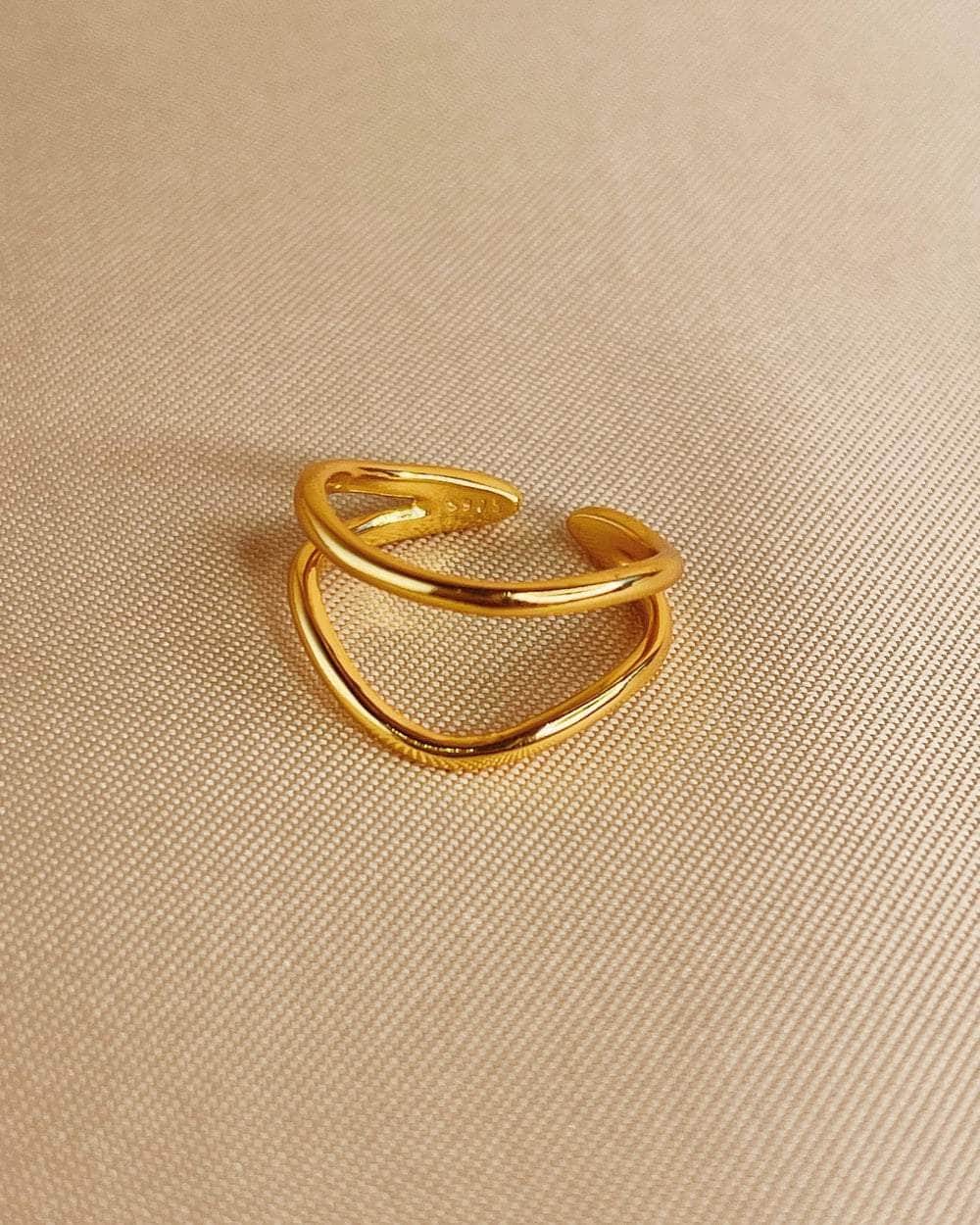 So Dainty Co. Rings Serenity Gold Ring Gold Plated 925 Sterling Silver Jewelry