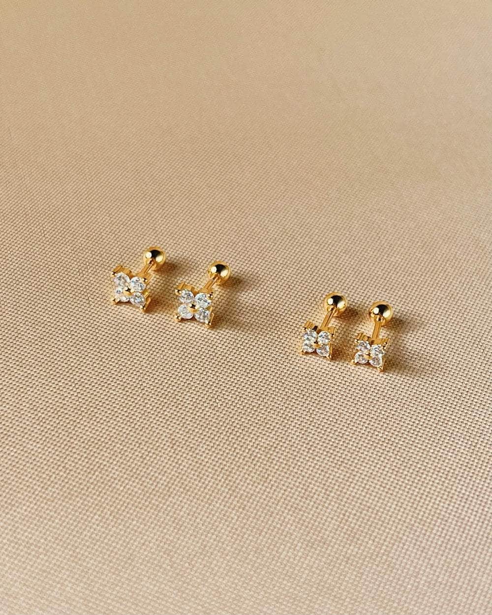 So Dainty Co. Studs Astrid Gold Studs (Choose 1 — 3mm / 4mm) Gold Plated 925 Sterling Silver Jewelry
