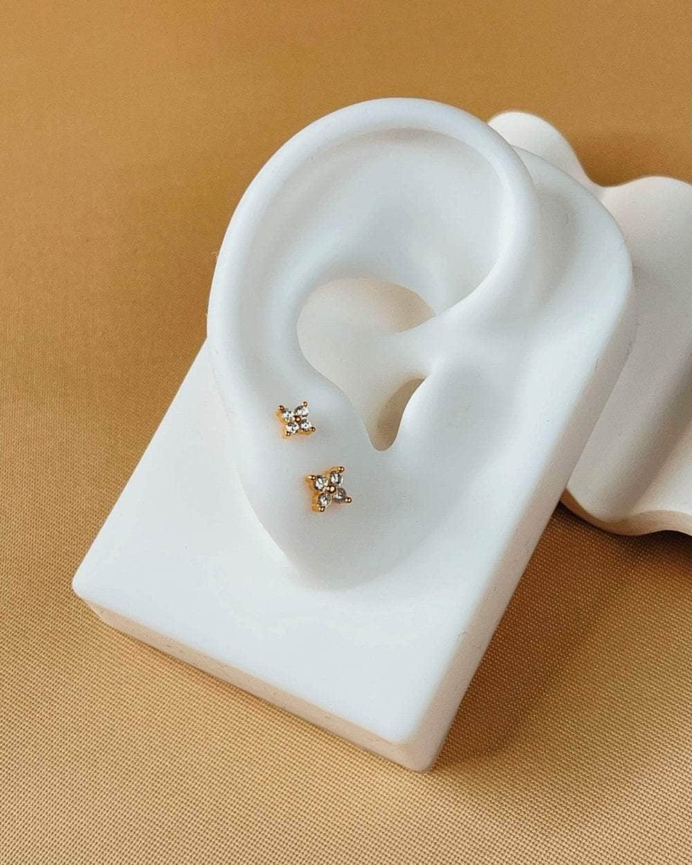 So Dainty Co. Studs Astrid Gold Studs (Choose 1 — 3mm / 4mm) Gold Plated 925 Sterling Silver Jewelry