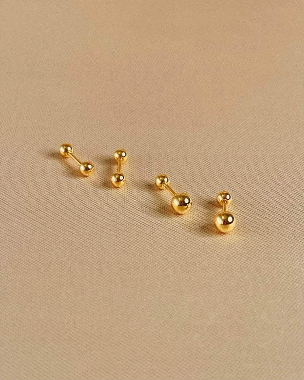 So Dainty Co. Studs Cali Gold Studs (Choose 1 — 3mm / 4mm) Gold Plated 925 Sterling Silver Jewelry
