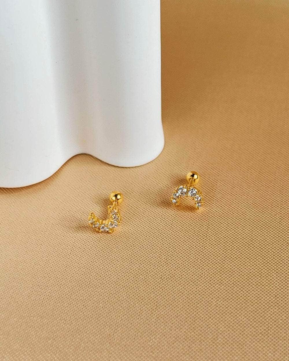 So Dainty Co. Studs Dorothy Gold Studs Gold Plated 925 Sterling Silver Jewelry