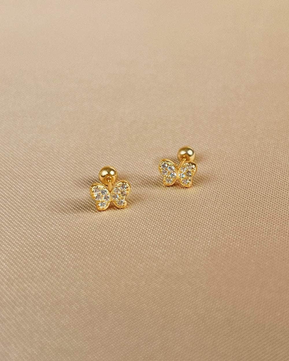 So Dainty Co. Studs Farasha Gold Studs Gold Plated 925 Sterling Silver Jewelry