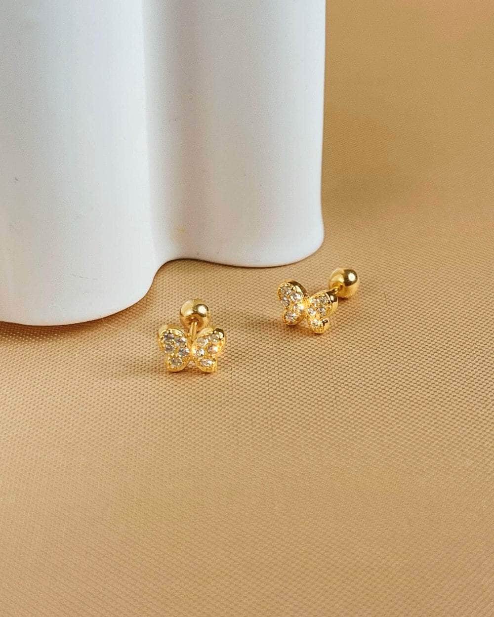 So Dainty Co. Studs Farasha Gold Studs Gold Plated 925 Sterling Silver Jewelry