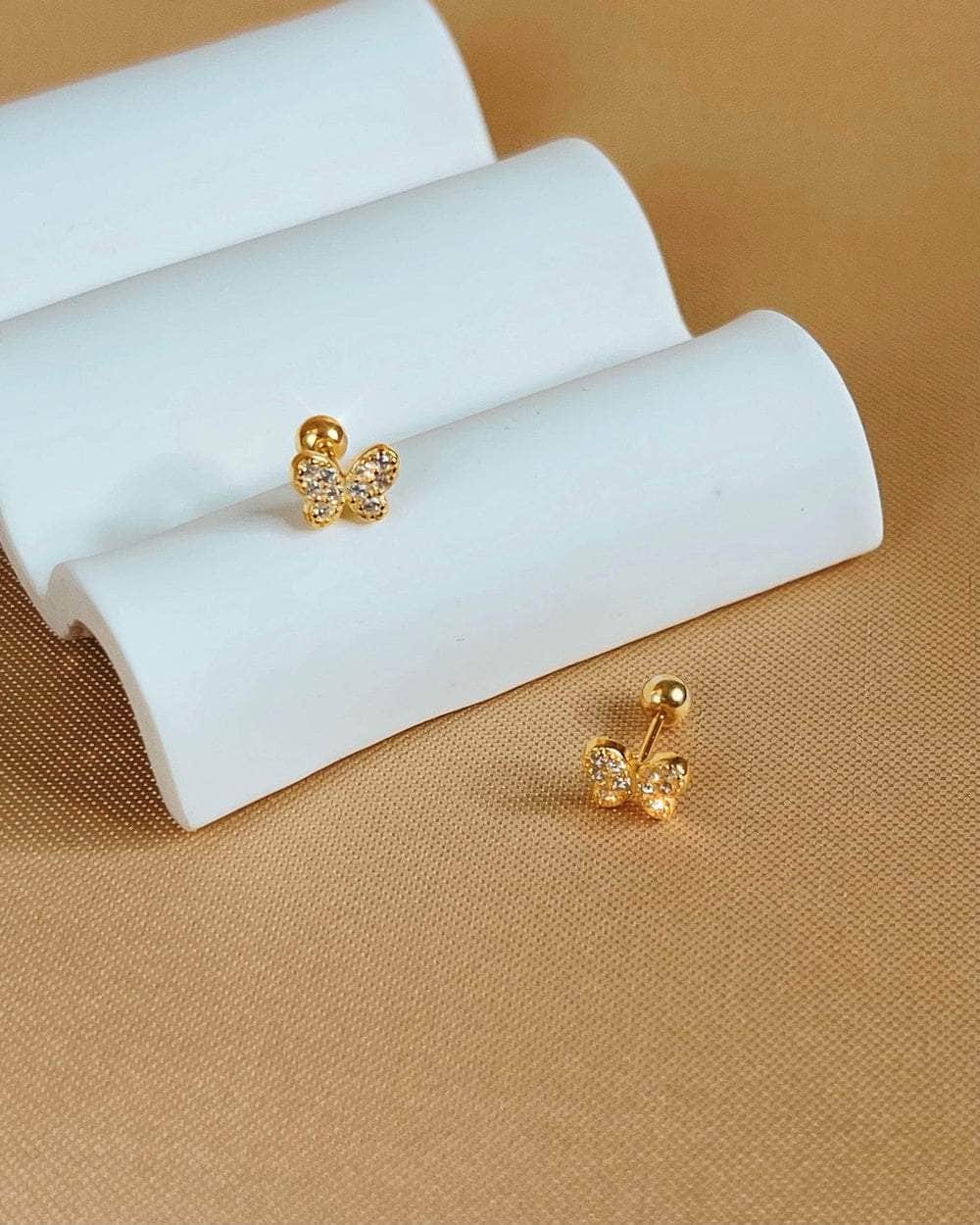 So Dainty Co. Studs Farasha Gold Studs Gold Plated 925 Sterling Silver Jewelry