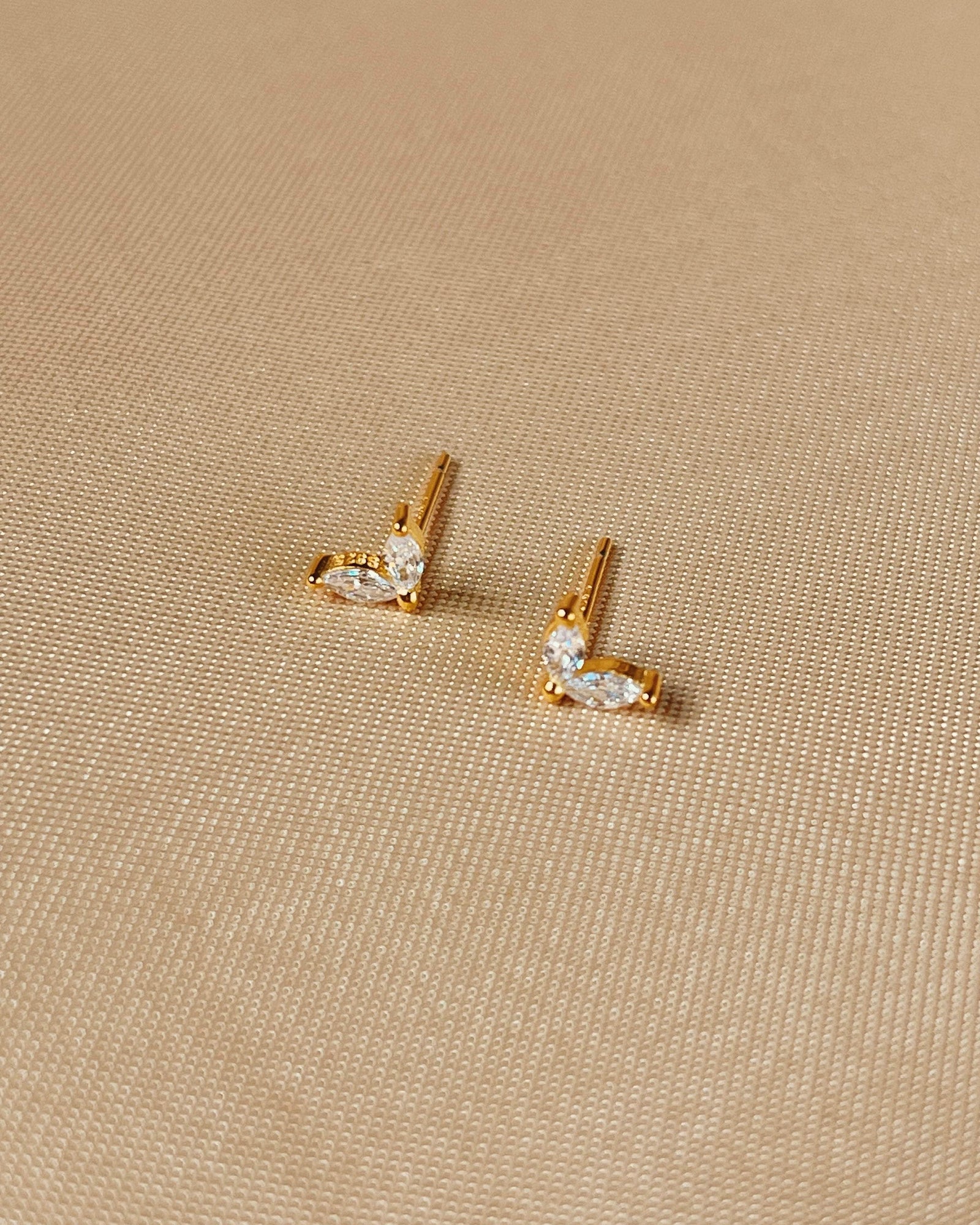 So Dainty Co. Studs Femi Gold Studs Gold Plated 925 Sterling Silver Jewelry