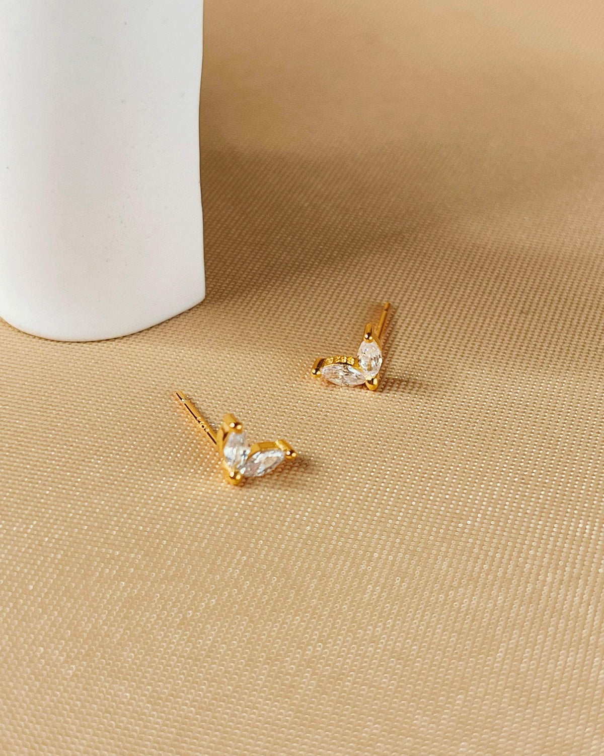 So Dainty Co. Studs Femi Gold Studs Gold Plated 925 Sterling Silver Jewelry