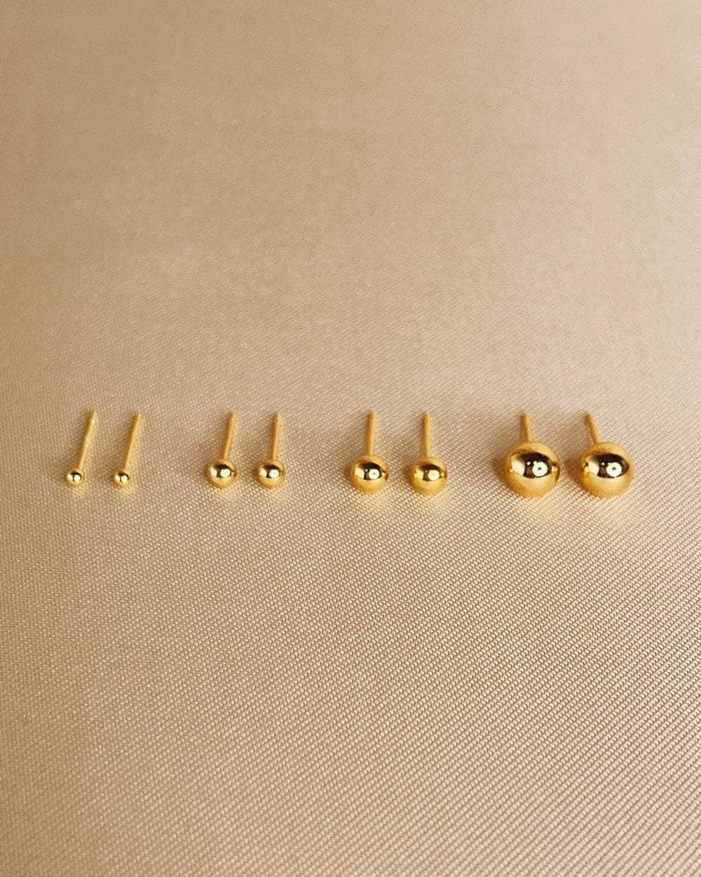 So Dainty Co. Studs Ivy Gold Studs (Choose 1 — 2mm / 3mm / 4mm / 6mm) Gold Plated 925 Sterling Silver Jewelry