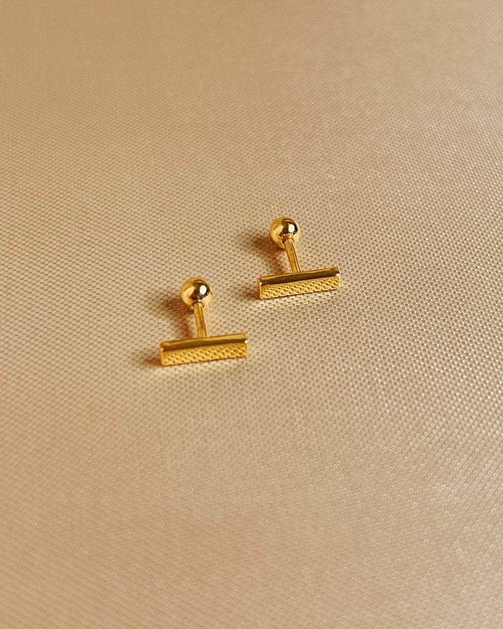 So Dainty Co. Studs Joanna Gold Studs Gold Plated 925 Sterling Silver Jewelry