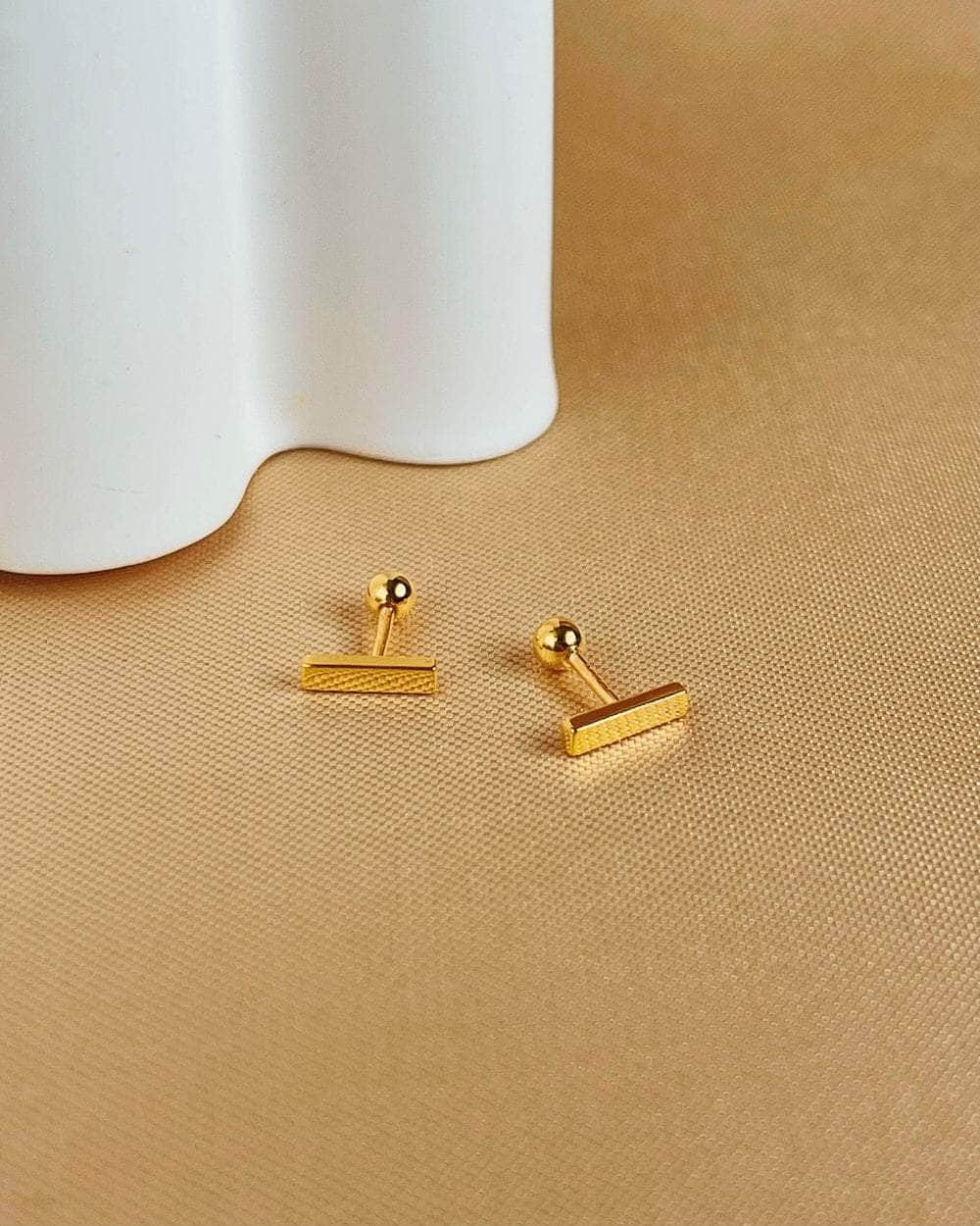 So Dainty Co. Studs Joanna Gold Studs Gold Plated 925 Sterling Silver Jewelry
