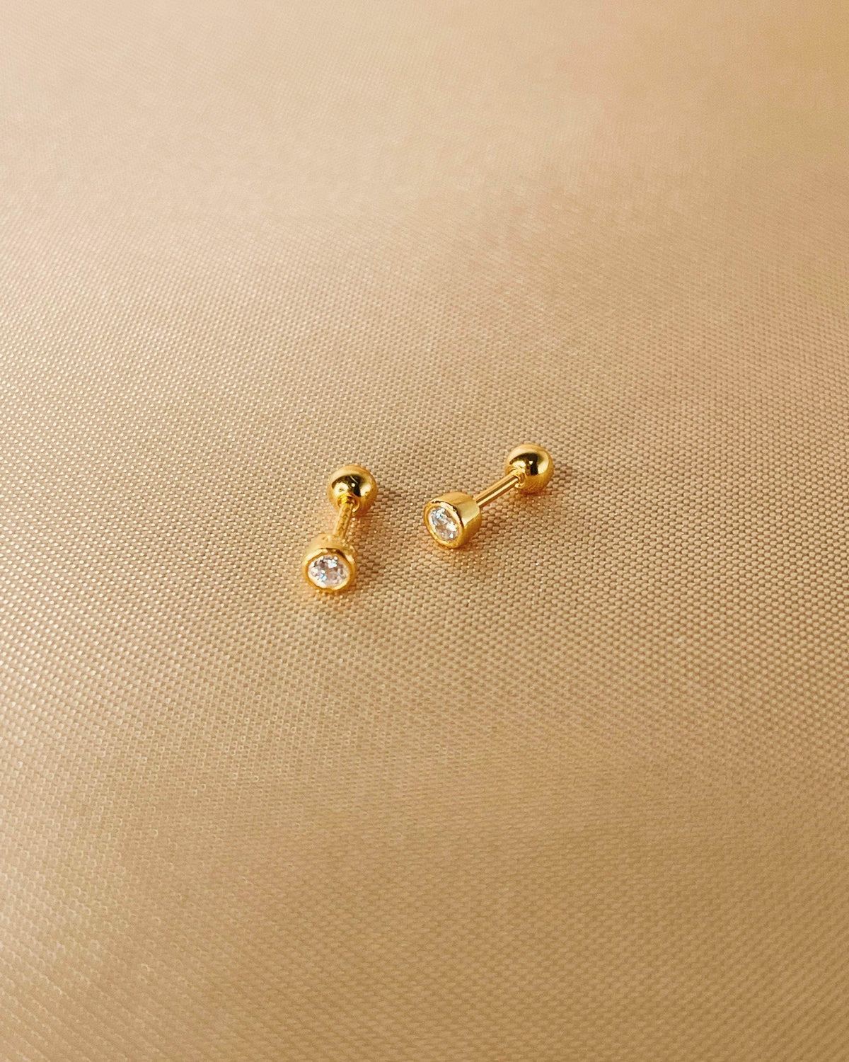 So Dainty Co. Studs Josie Gold Studs Gold Plated 925 Sterling Silver Jewelry