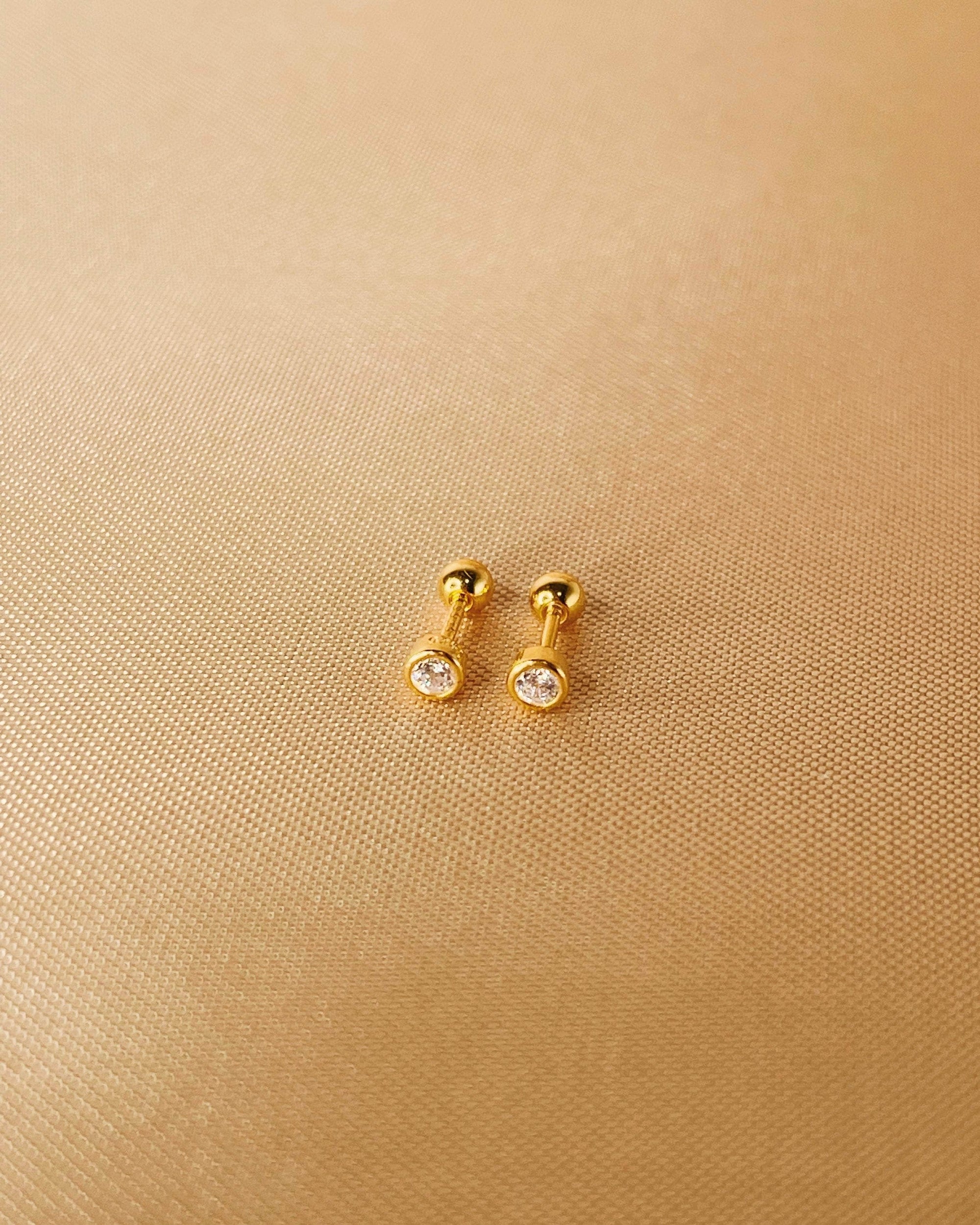So Dainty Co. Studs Josie Gold Studs Gold Plated 925 Sterling Silver Jewelry
